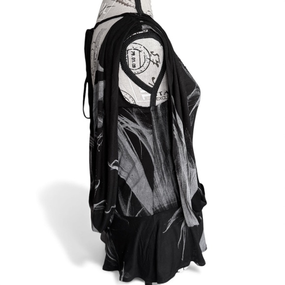 RELIGION London Draped Beaded Graphic Top – Size M - Picture 6 of 9